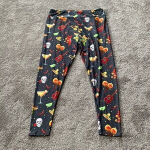Gemini Design Apparel Mexican Print Legging Tequila Skull Guitar Pants SIZE PLUS